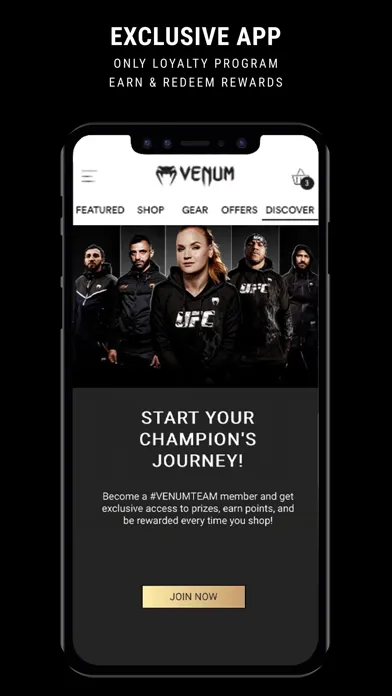 Capturas de tela do Venum
