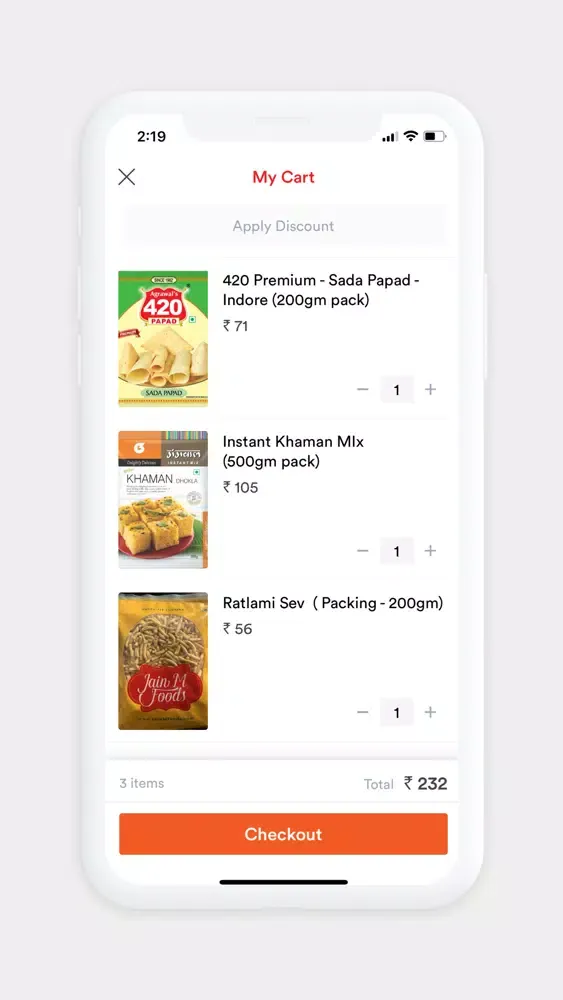 Tangkapan skrin Indore Online Namkeen & Food