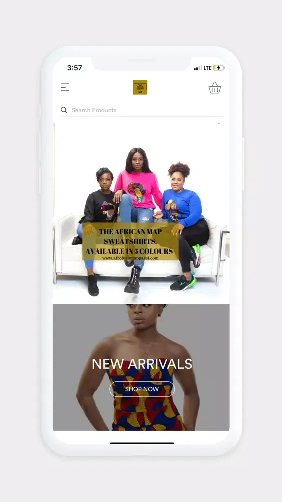 Tangkapan layar Afro Fusion Apparel