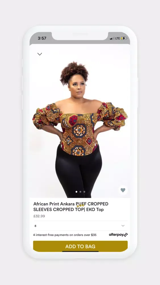 Tangkapan layar Afro Fusion Apparel