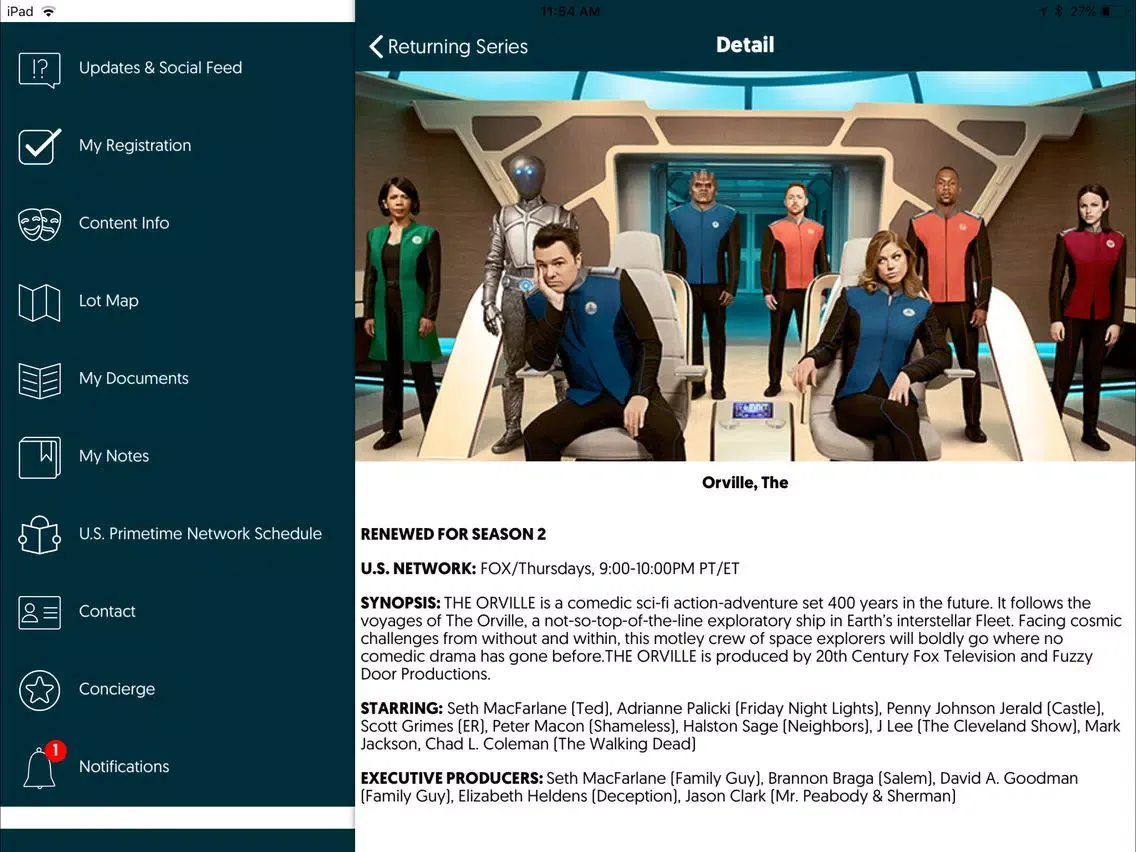 Capturas de pantalla de Fox LA Screenings 2018 iPad 