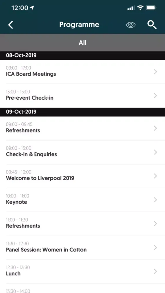 Capturas de tela do ICA Liverpool 2019