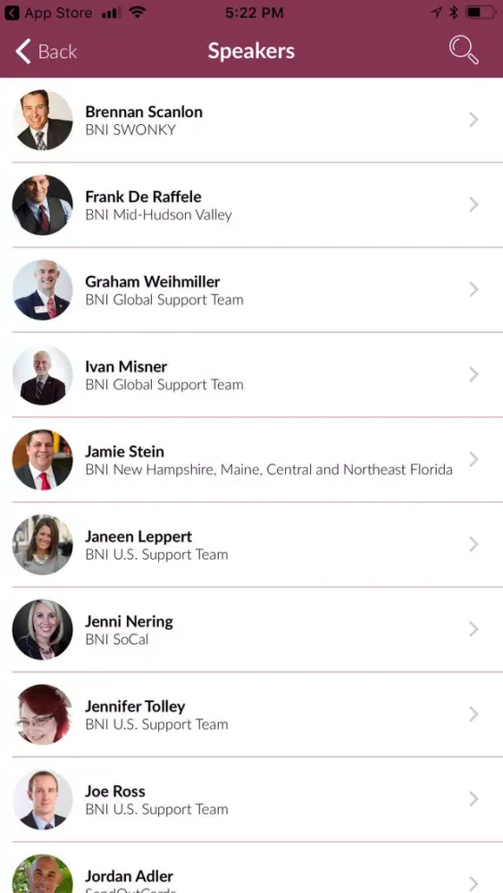 BNI Global Events سکرین شاٹس