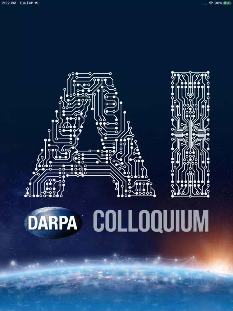Capturas de tela do DARPA AI Colloquium iPad 