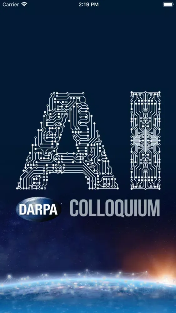 Capturas de tela do DARPA AI Colloquium