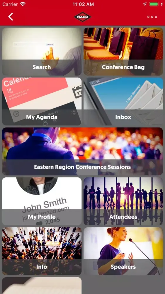 ภาพหน้าจอของ NAED Events