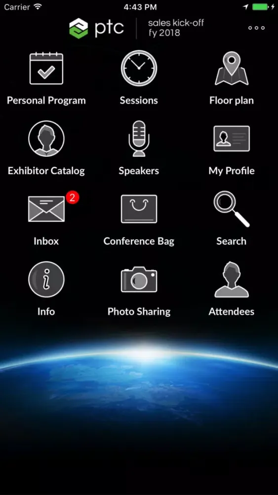 Capturas de tela do PTC Sales Kick-Off 2018
