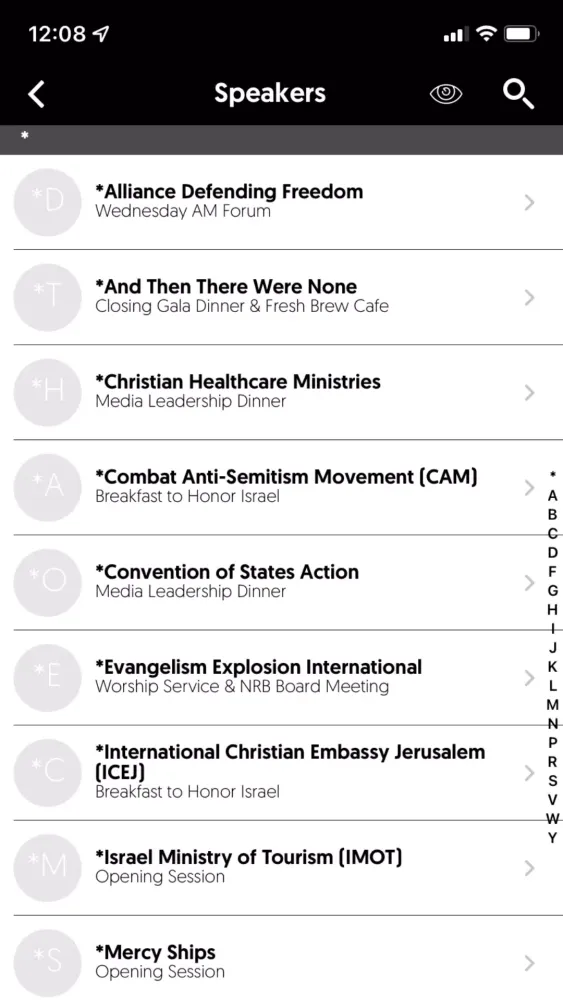 Ảnh chụp màn hình của NRB Convention