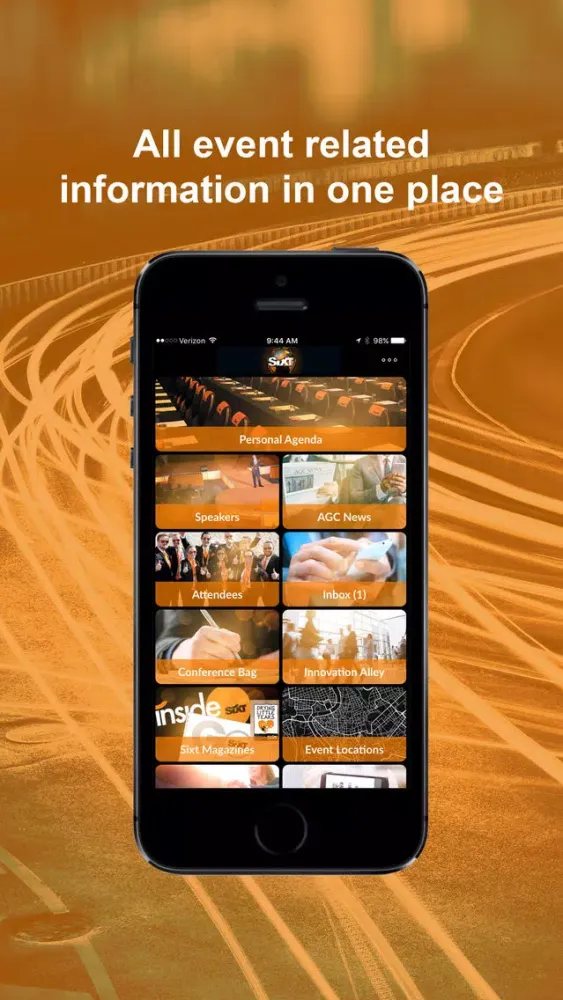 Capturas de tela do Sixt Events