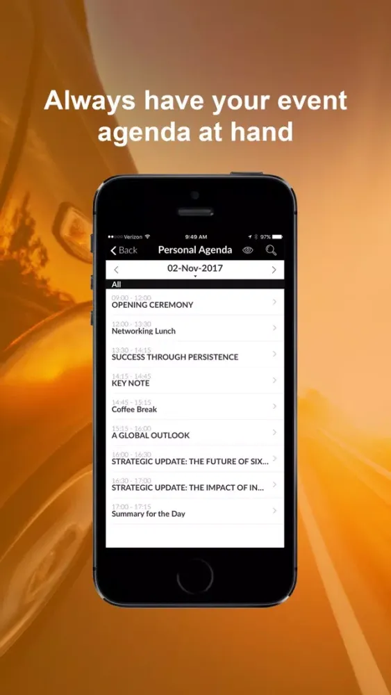 Capturas de tela do Sixt Events