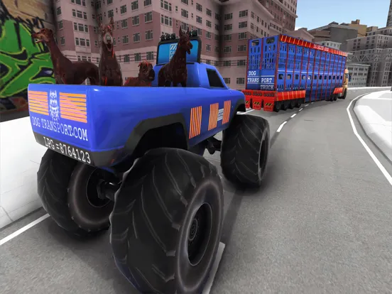 ภาพหน้าจอของ Monster Truck Dogs Transport iPad 