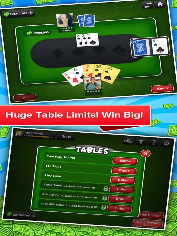 Tonk Multiplayer Card Game (Tunk Classic) Free iPad  Screenshots