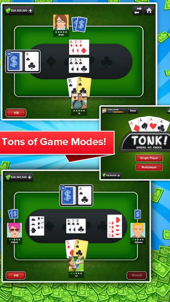 Tonk Multiplayer Card Game (Tunk Classic) Free Screenshots