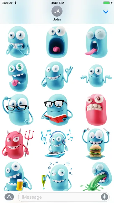 BlueMoji - 3D Emoji Stickers应用截图