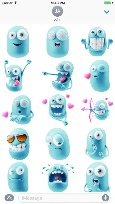 BlueMoji - 3D Emoji Stickers应用截图