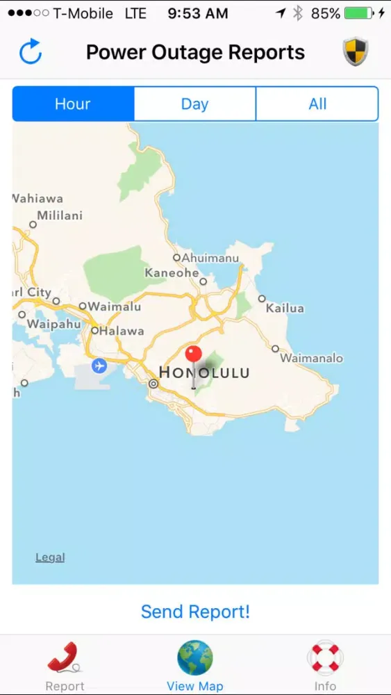 Hawaii Power Outage Screenshots