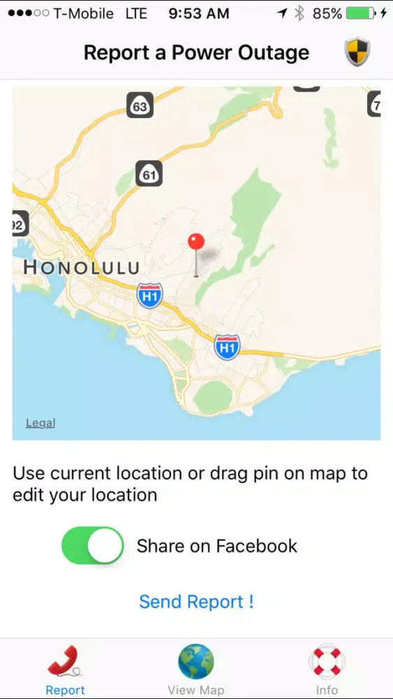 Hawaii Power Outage Screenshots