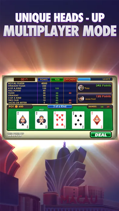 Video Poker VIP - Multiplayer Heads Up Free Vegas Casino Video Poker Games Screenshots