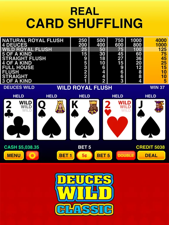 Deuces Wild Casino Video Poker iPad  Screenshots