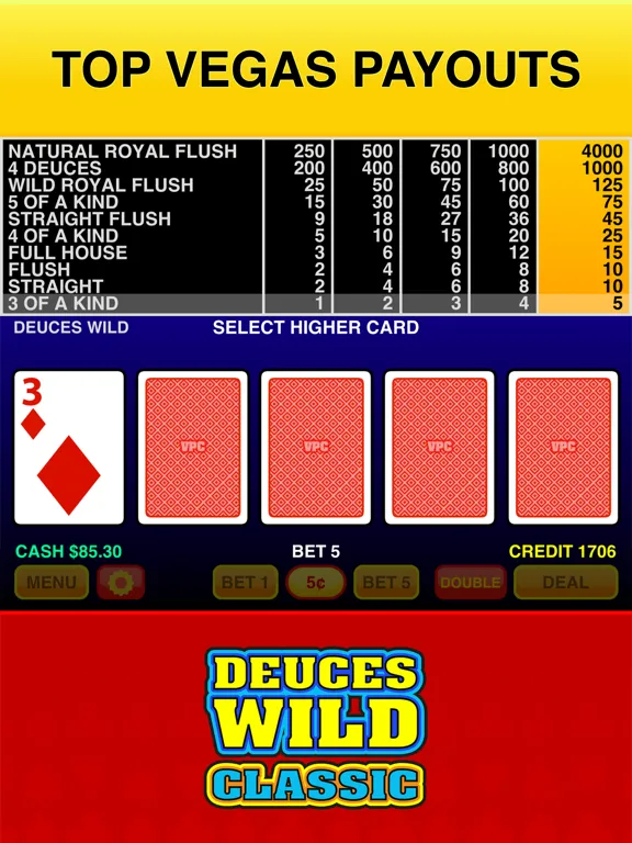 Deuces Wild Casino Video Poker iPad  Screenshots