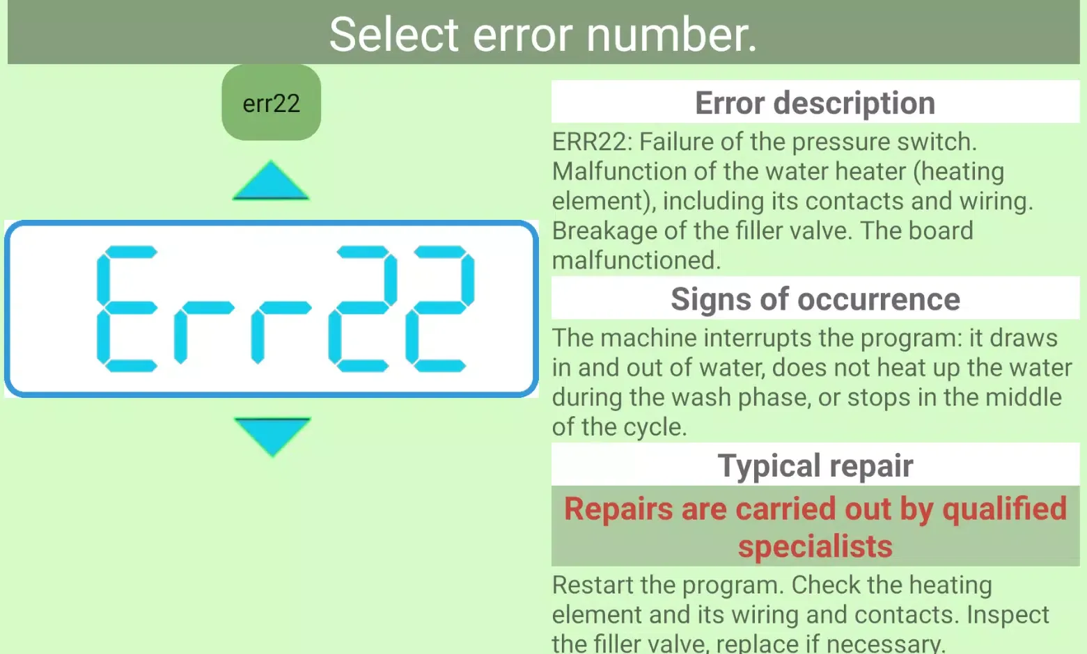 Error codes سکرین شاٹس