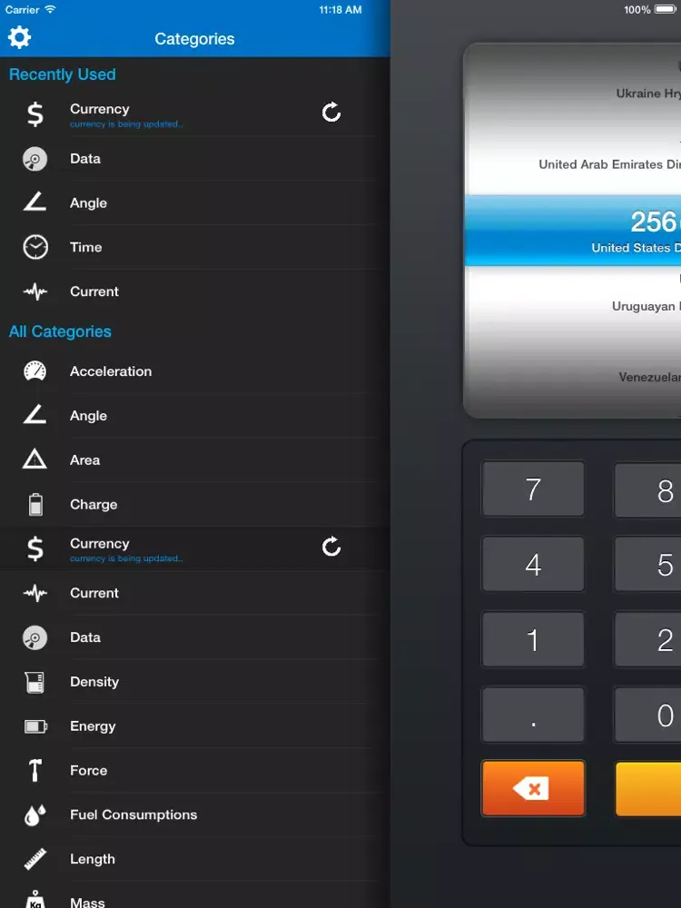 Ảnh chụp màn hình của Converter — The Amazing Unit Converter iPad 