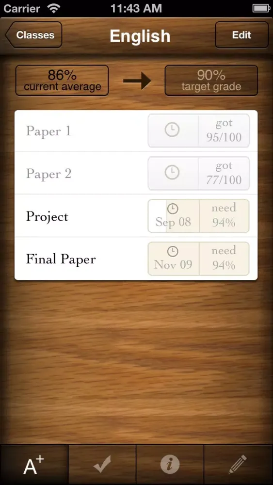 Capturas de tela do Grades 3