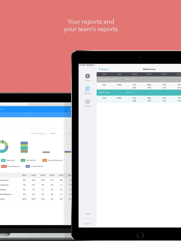 Ảnh chụp màn hình của Hours Time Tracking iPad 