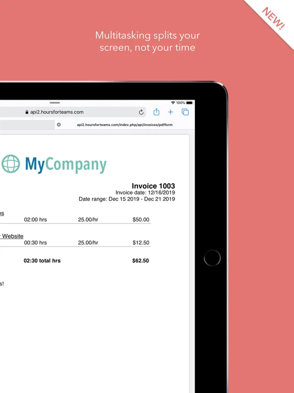 Ảnh chụp màn hình của Hours Time Tracking iPad 