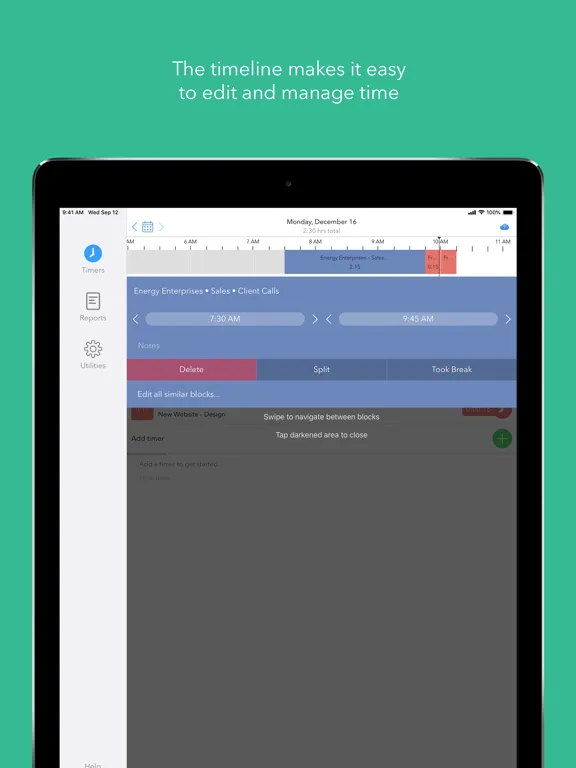 Ảnh chụp màn hình của Hours Time Tracking iPad 