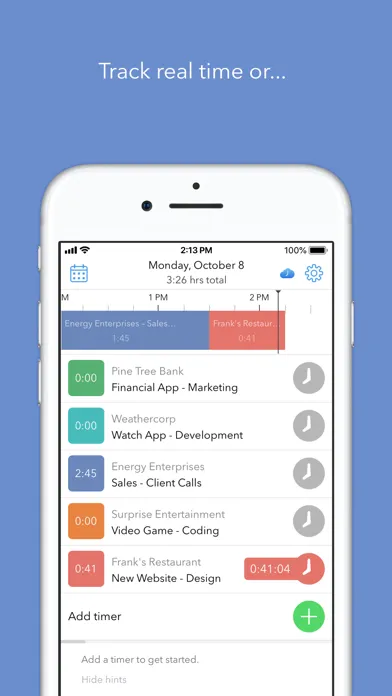 Ảnh chụp màn hình của Hours Time Tracking