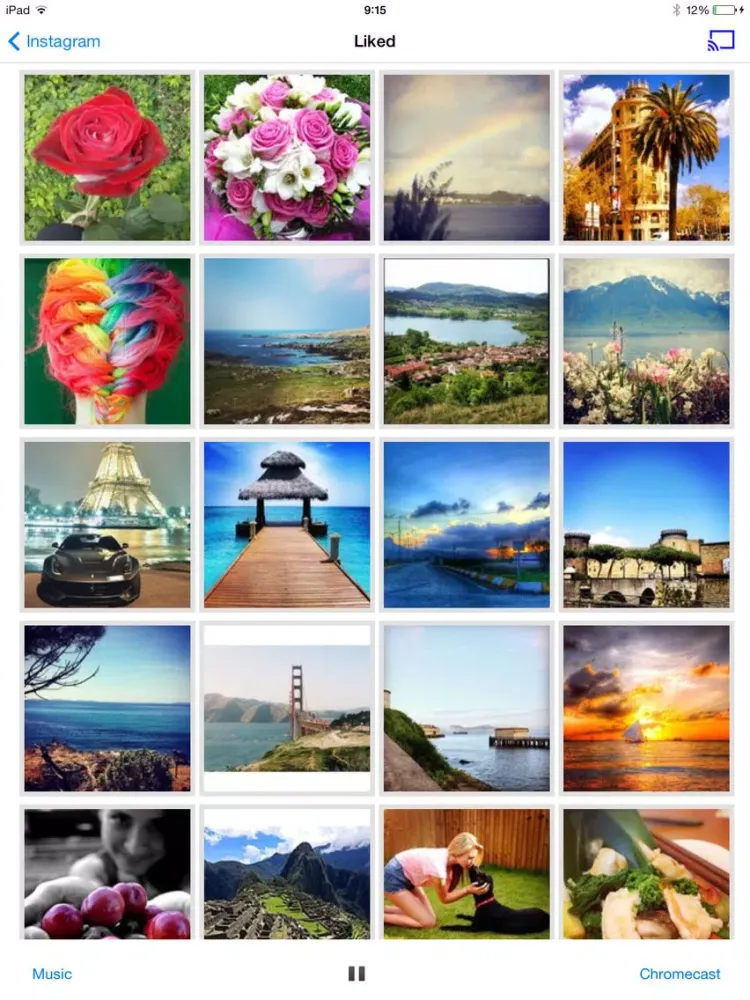 Tangkapan skrin InstantCast - Show Instagram photos on TV screen with background music via Chromecast iPad 