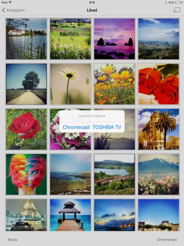 Tangkapan skrin InstantCast - Show Instagram photos on TV screen with background music via Chromecast iPad 