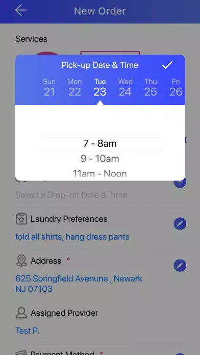 Capturas de tela do Lotus Laundry Service