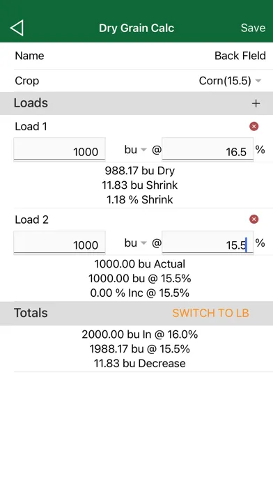 Dry Grain Calculator سکرین شاٹس