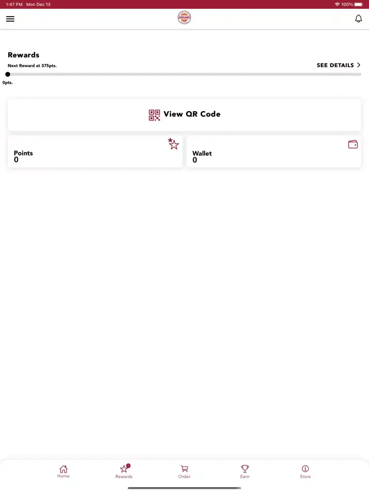 Andiamo Wood Fired Pizza iPad  स्क्रीनशॉट
