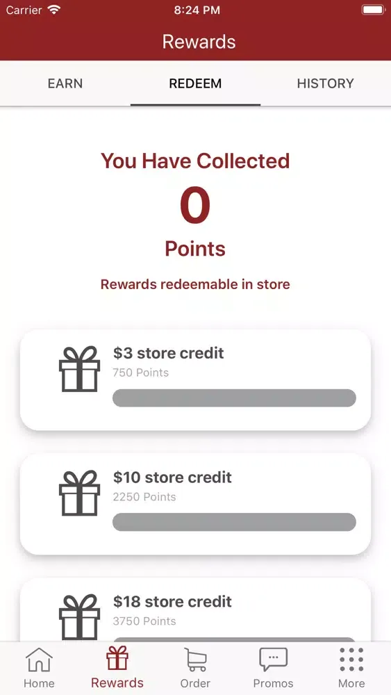 Capturas de tela do Baileys Superstore Rewards