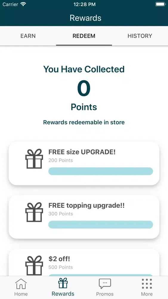 ภาพหน้าจอของ Boba Street Cafe Rewards