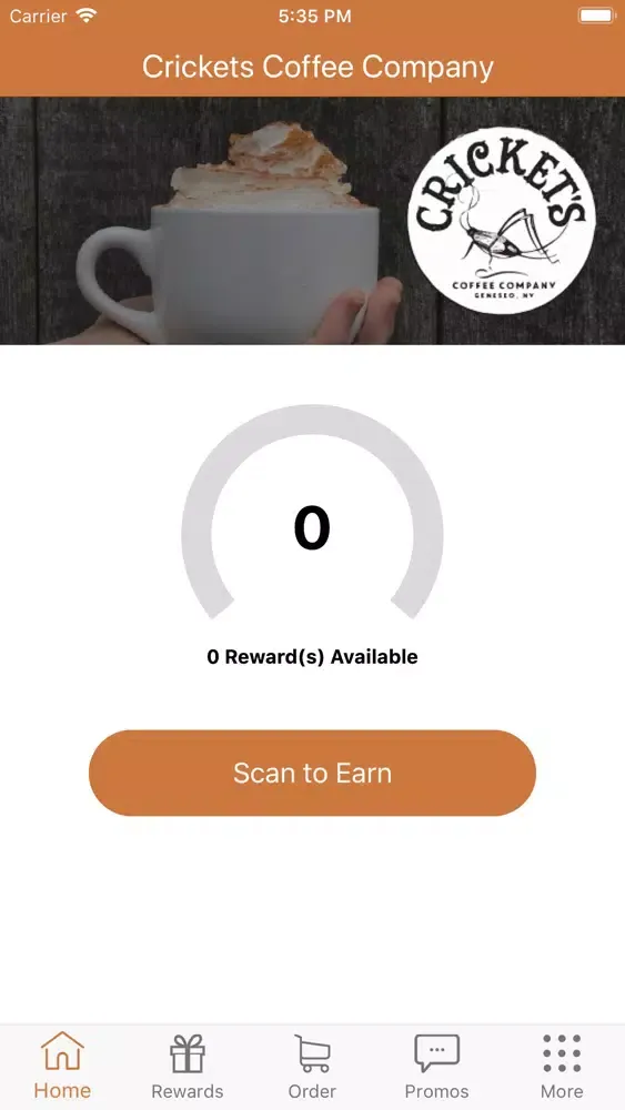 Ảnh chụp màn hình của Crickets Coffee Company