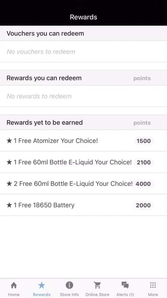 Capturas de tela do Digital Ciggz Rewards