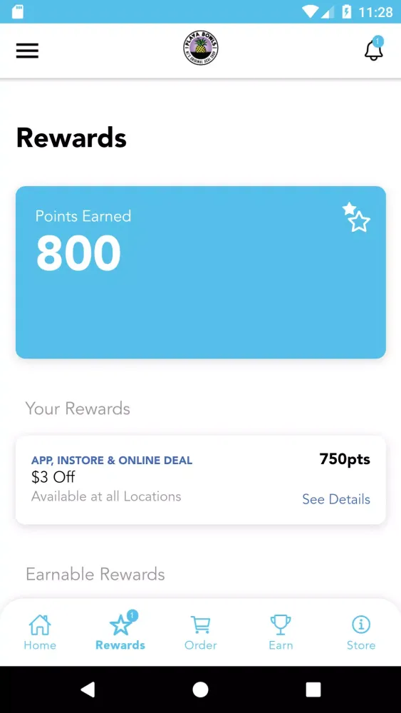 ภาพหน้าจอของ Playa Bowls Rewards