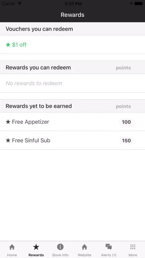 Sinful Subs Rewards 스크린샷