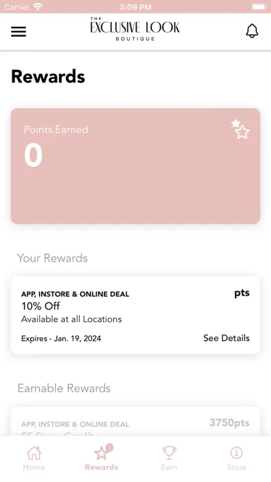 TEL Rewards Screenshots