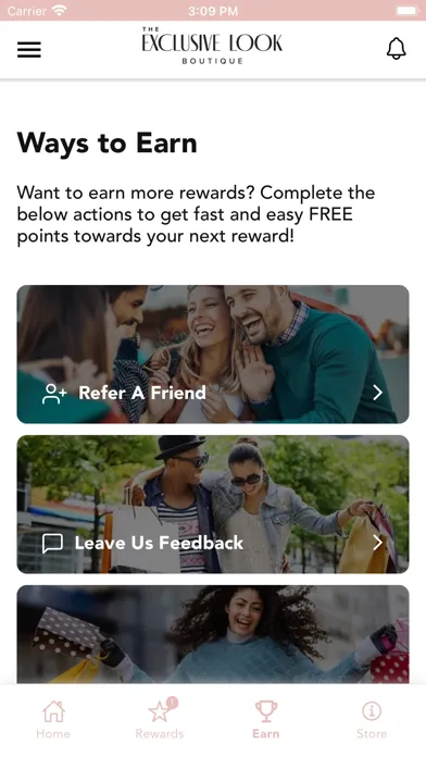 TEL Rewards Screenshots