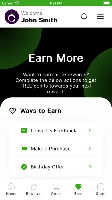 Captures d'écran de Vibe Foods Rewards