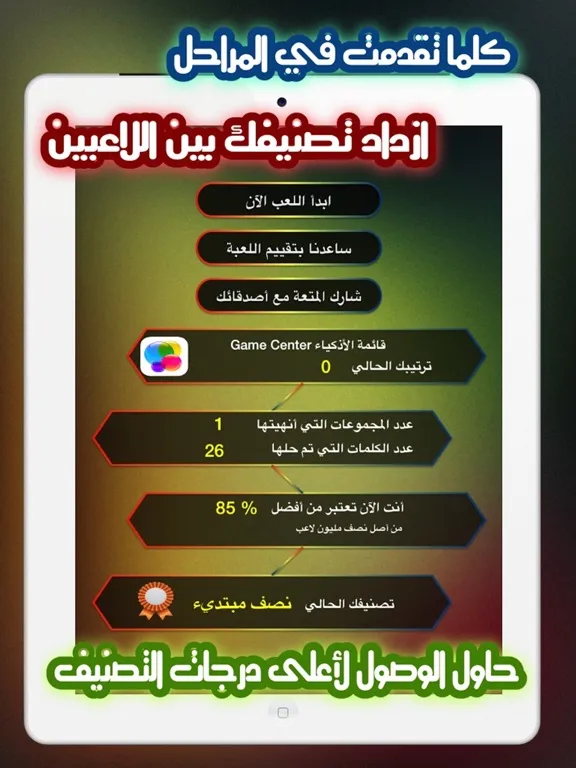 Zrzuty ekranu كلمة في اربع صور iPad 