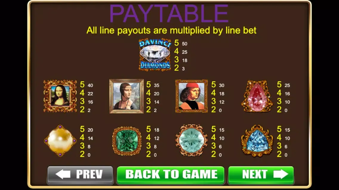 Captures d'écran de Slots - DaVinci Diamonds