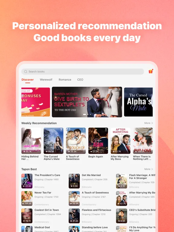 Tapon - Stories & Novels iPad  স্ক্রিনশট
