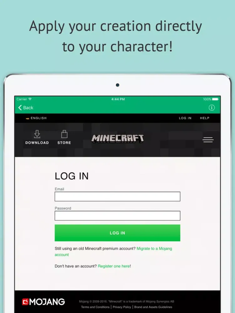 Skin Editor: Minecraft Creator Edition iPad  Screenshots