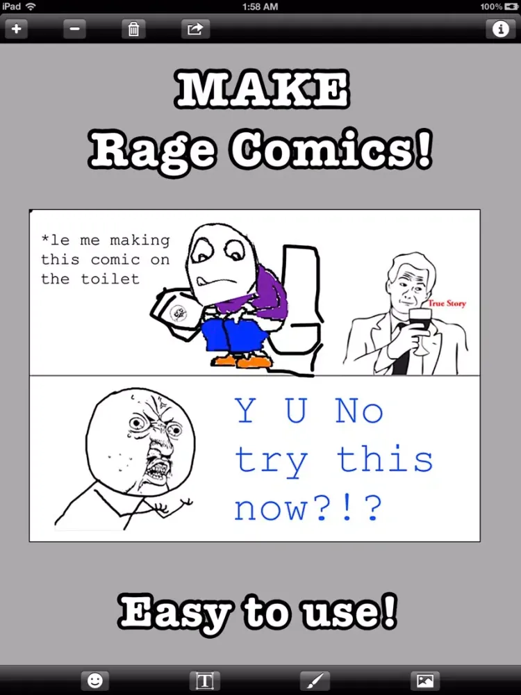 Rage Comics Maker Free iPad  Screenshots